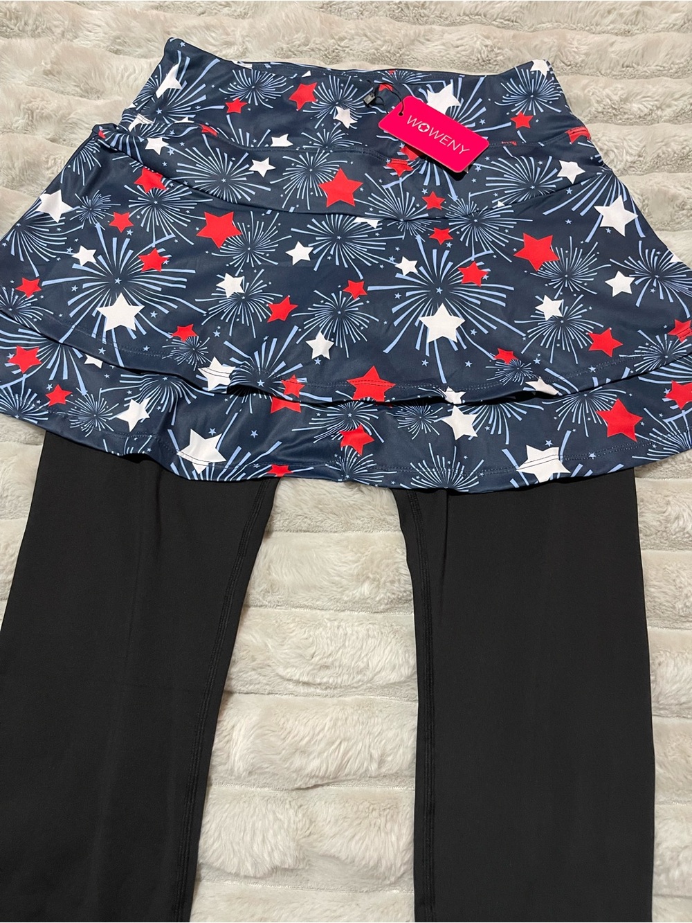 Navy Star Firework Skirted Leggings